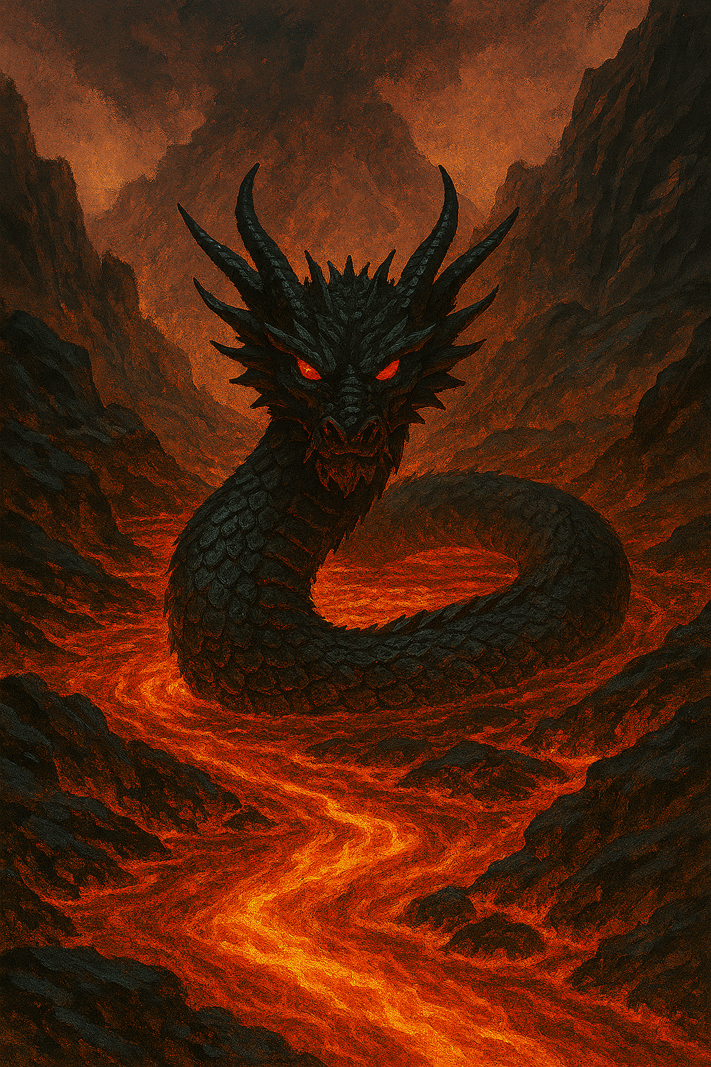 He may be in a lava river...