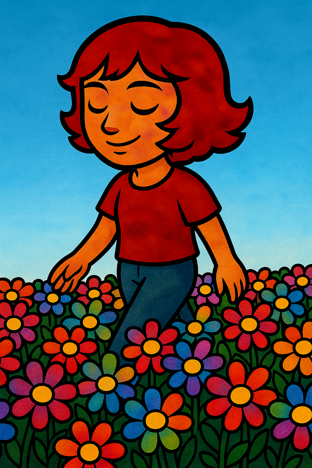 She liked to find peace in fields