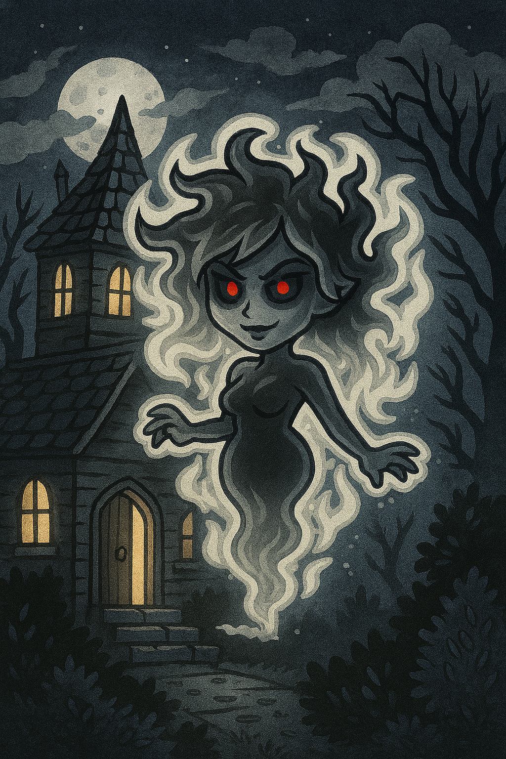 Scylla creeps around at night.