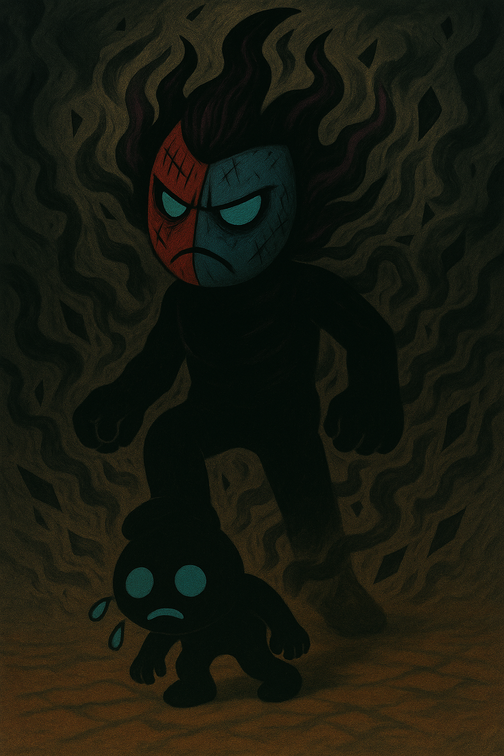 he steps on his shadow minions heh, literally